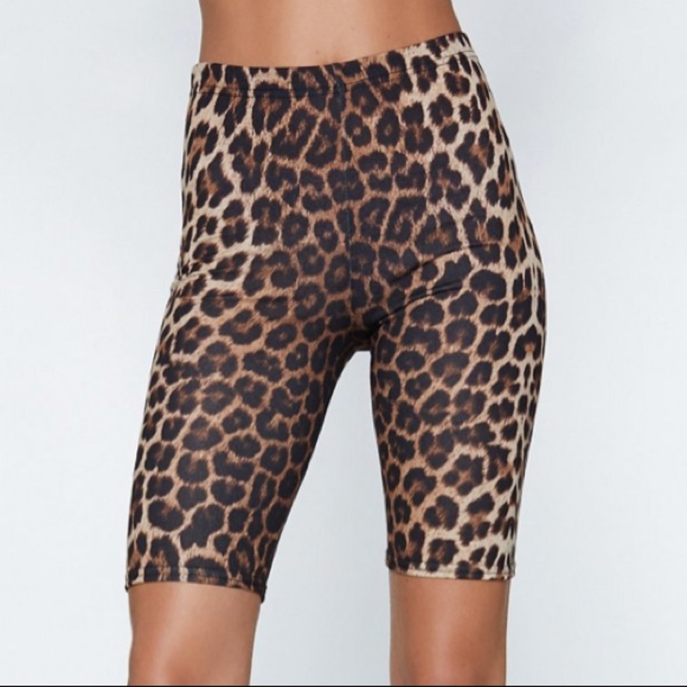 Nasty Gal | High-Waisted Leopard Biker Shorts